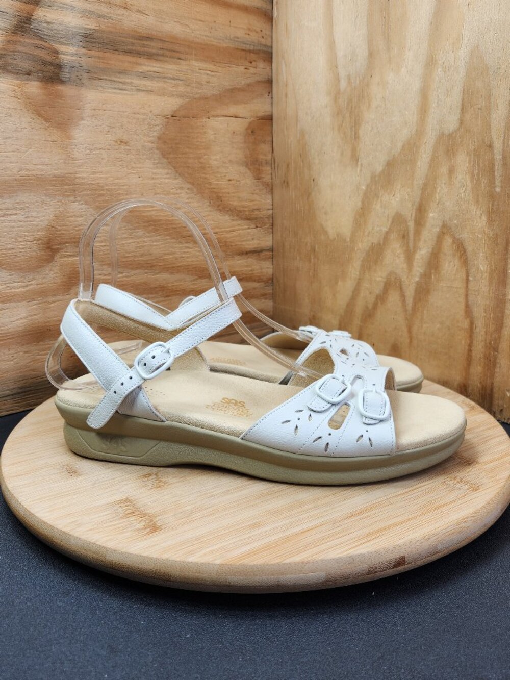 SAS Tripad Duo Comfort Womens White Leather Sandals Size 9